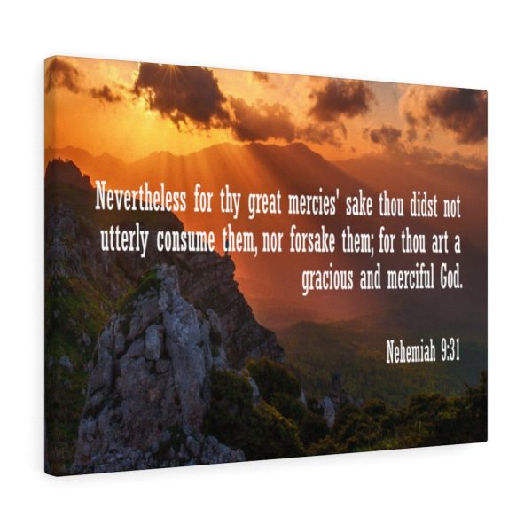 Scripture Canvas Gracious and Merciful God Nehemiah 9:31 Christian Bible Verse Meaningful Framed Prints, Canvas Paintings - Image 2