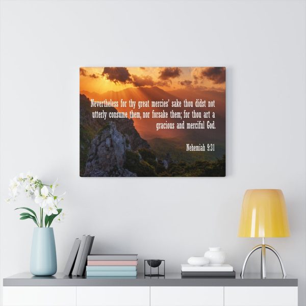 Scripture Canvas Gracious and Merciful God Nehemiah 9:31 Christian Bible Verse Meaningful Framed Prints, Canvas Paintings - Image 7