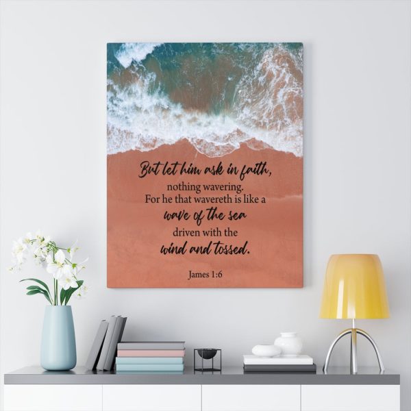 Scripture Canvas Wave of the Sea James 1:6 Christian Bible Verse Meaningful Framed Prints, Canvas Paintings - Image 8