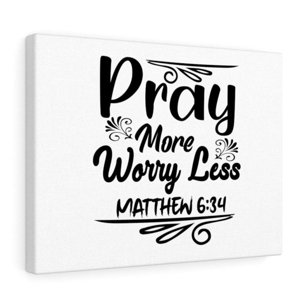 Scripture Canvas Pray More Worry Less Matthew 6:34 Christian Bible Verse Meaningful Framed Prints, Canvas Paintings - Image 6