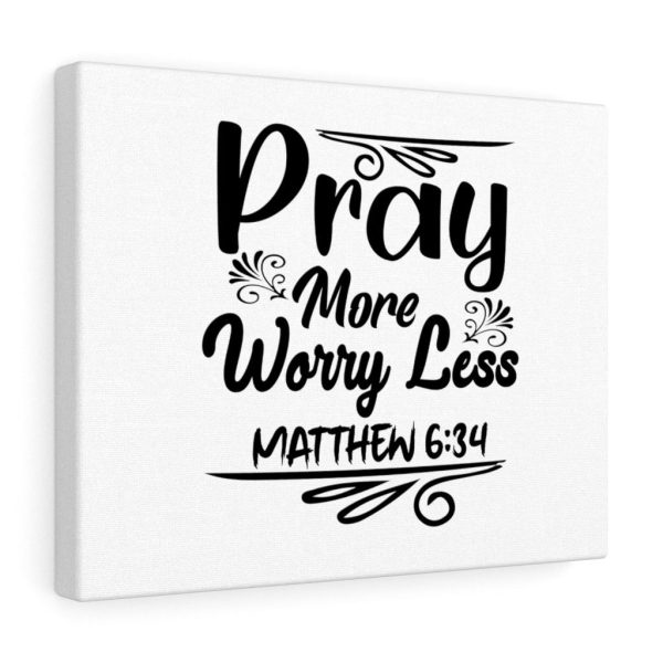 Scripture Canvas Pray More Worry Less Matthew 6:34 Christian Bible Verse Meaningful Framed Prints, Canvas Paintings - Image 3