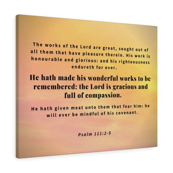 Scripture Canvas Wonderful Works Psalm 111:2-5 Christian Bible Verse Meaningful Framed Prints, Canvas Paintings