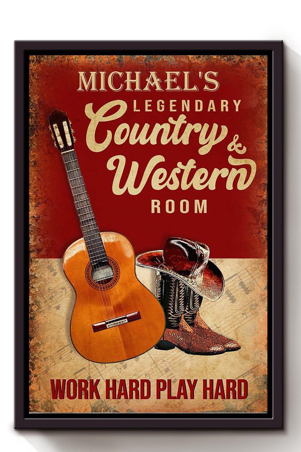 Personalize Guitar Legendary Country And Western Room For Framed Matte Canvas Framed Prints, Canvas Paintings