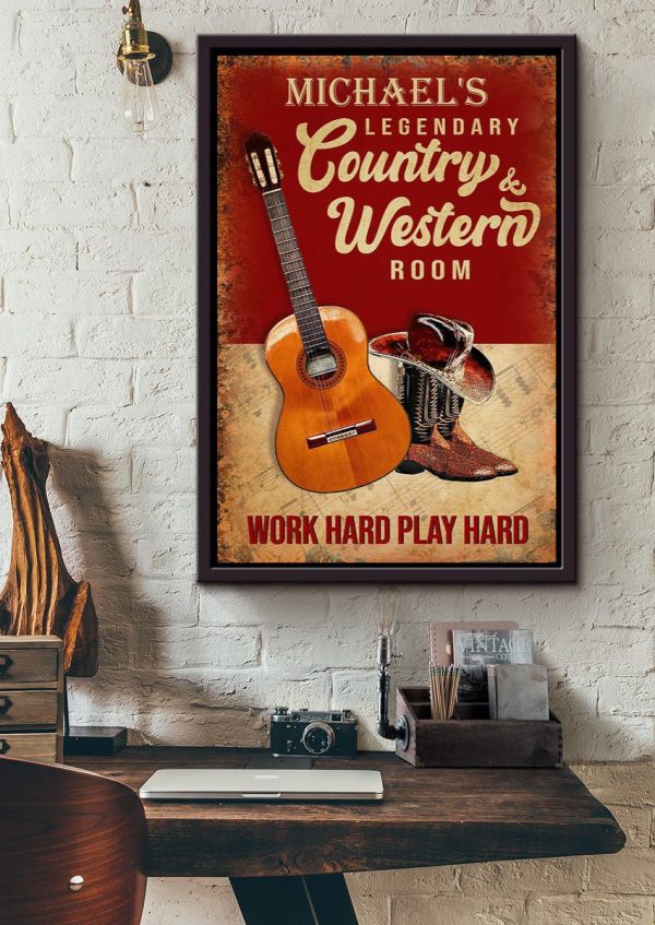 Personalize Guitar Legendary Country And Western Room For Framed Matte Canvas Framed Prints, Canvas Paintings - Image 4