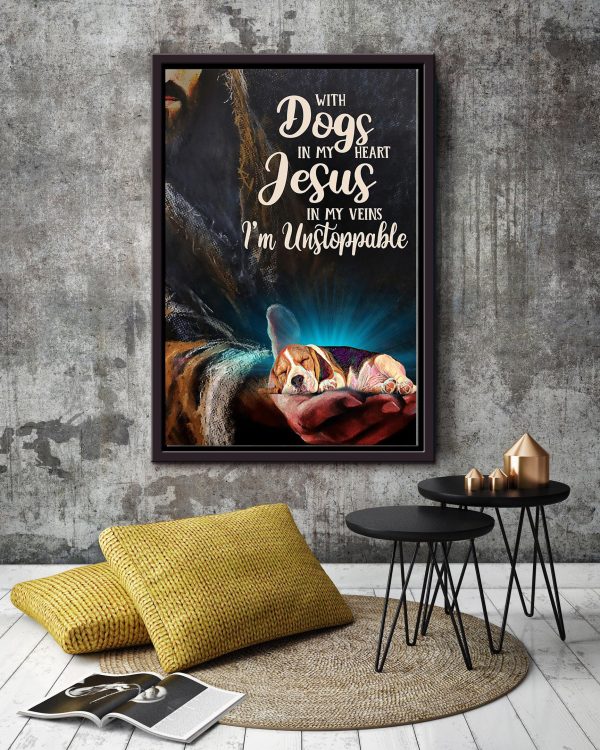 With Dogs In My Heart Jesus In My Veins God For Christian Framed Matte Canvas Framed Prints, Canvas Paintings - Image 2