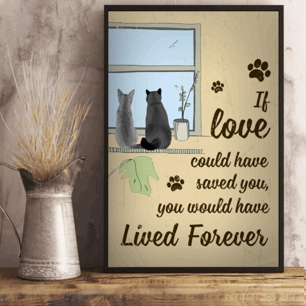 Cat Lovers If Love Could Have Saved You Personalized Canvas Painting, Canvas Hanging Framed Prints, Canvas Paintings - Image 2