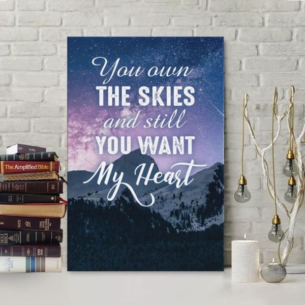 You Own The Skies And Still You Want My Heart Lyric Canvas Gallery Painting Wrapped Canvas