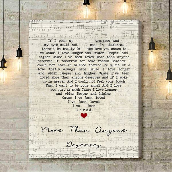 LeAnn Rimes More Than Anyone Deserves Script Heart Song Lyric Art Print - Canvas Print Wall Art Home Decor