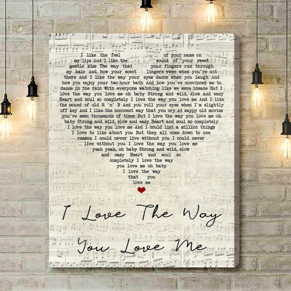 Boyzone I Love The Way You Love Me Script Heart Song Lyric Art Print - Canvas Print Wall Art Home Decor