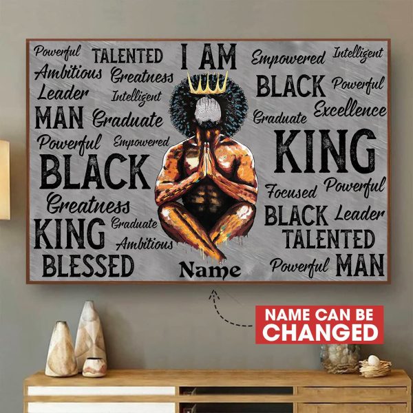 Black King Red Hair Canvas Personalized Melanin Men Painting Print Gift Idea Gift Birthday - Image 2