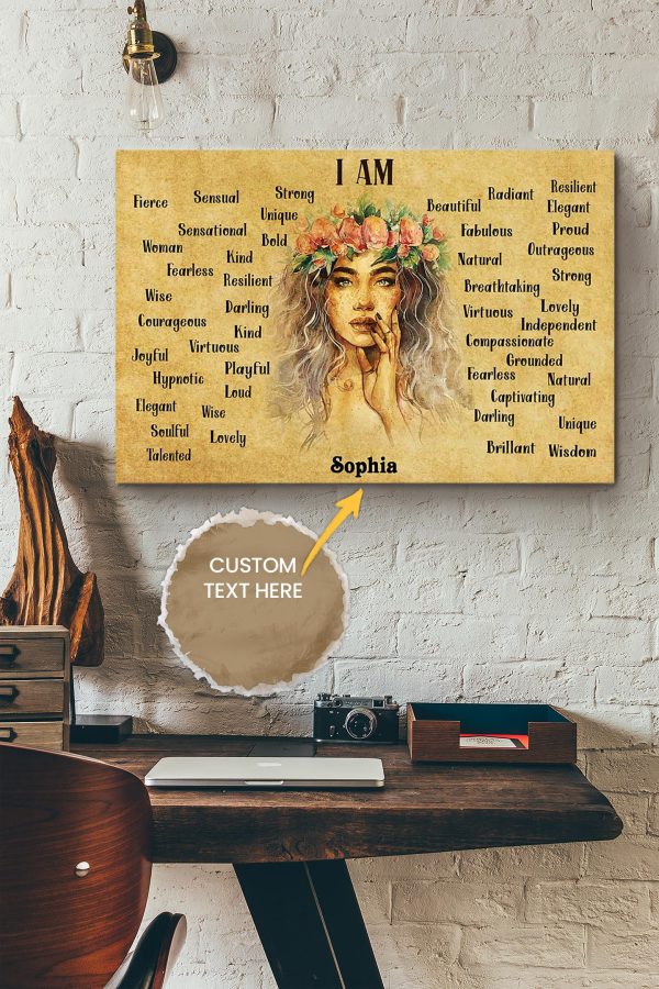 Women I Am Personalized Canvas Women Gallery Canvas Painting Gift For Housewarming Canvas Gallery Painting Wrapped Canvas Framed Prints, Canvas Paintings