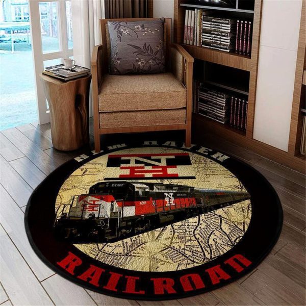 New York New Haven Hartford Railroad Round Mat Round Floor Mat Room Rugs Carpet Outdoor Rug Washable Rugs