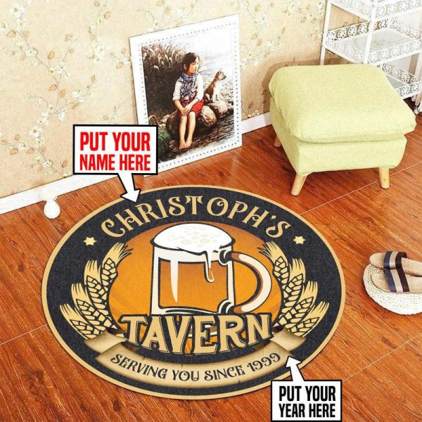 Personalized Tavern Round Mat Round Floor Mat Room Rugs Carpet Outdoor Rug Washable Rugs