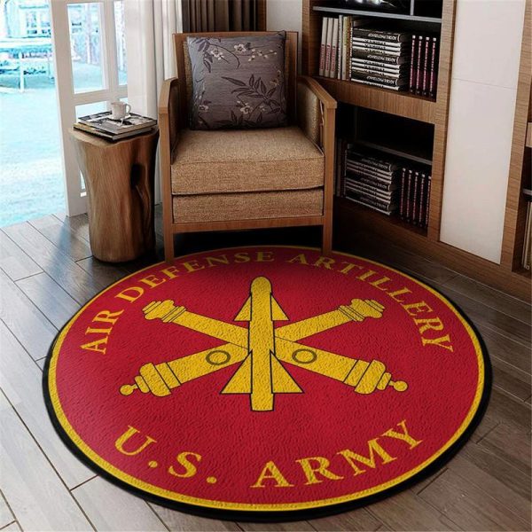 Air Defense Artillery Round Mat Round Floor Mat Room Rugs Carpet Outdoor Rug Washable Rugs