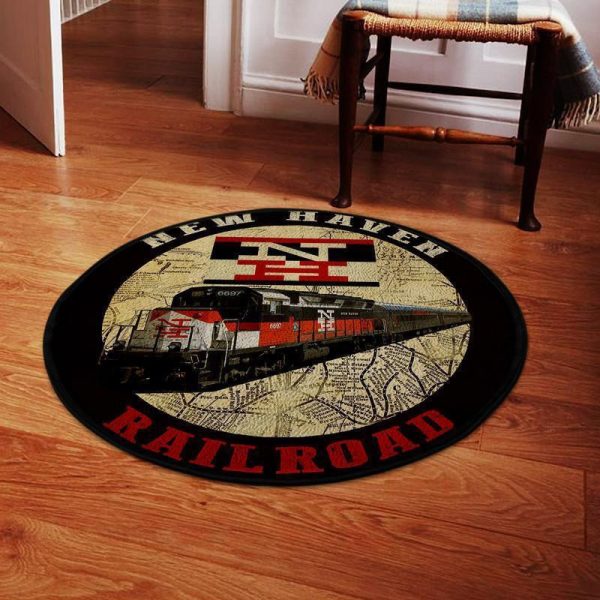 New York New Haven Hartford Railroad Round Mat Round Floor Mat Room Rugs Carpet Outdoor Rug Washable Rugs - Image 2