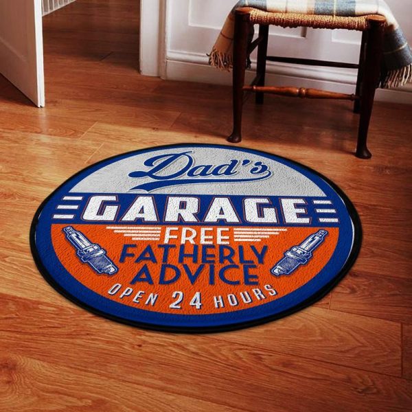 Dads Garage Fatherly Advice Round Mat Round Floor Mat Room Rugs Carpet Outdoor Rug Washable Rugs - Image 2