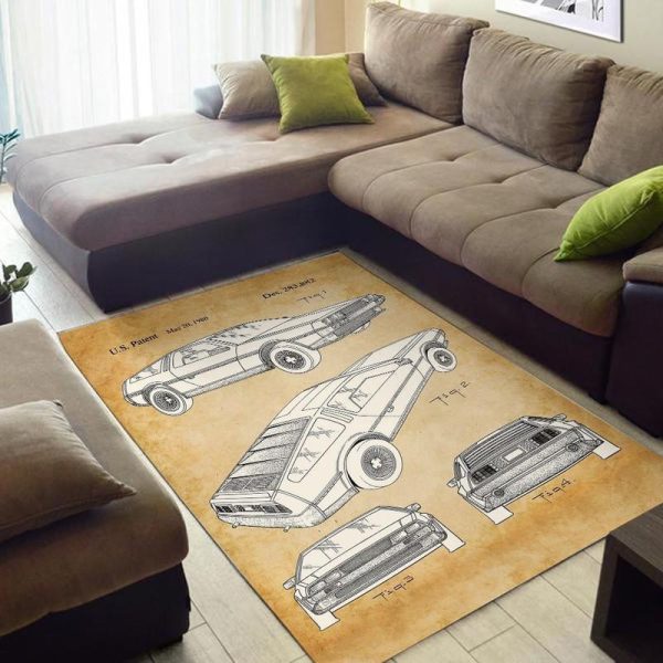 Btf Area Rug Carpet Back To The Future Delorean Bttf Time Machine - Image 3