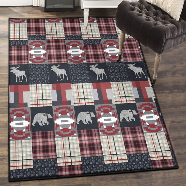 Christmas Kitchen Rugs Christmas Rug Rectangle Rugs Washable Area Rug Non-Slip Carpet For Living Room Bedroom