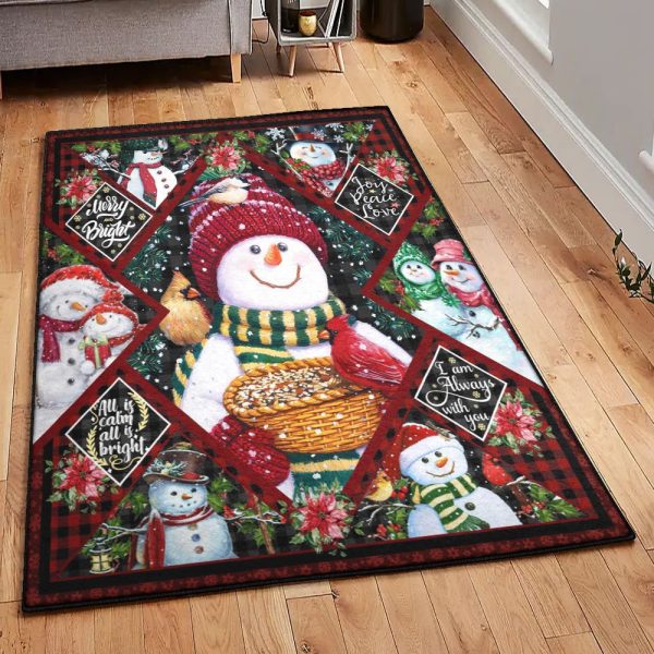 Christmas Kitchen Rugs Christmas Rug Rectangle Rugs Washable Area Rug Non-Slip Carpet For Living Room Bedroom - Image 2