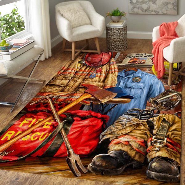 Firefighter Area Rug Washable Rugs Carpet - Image 2