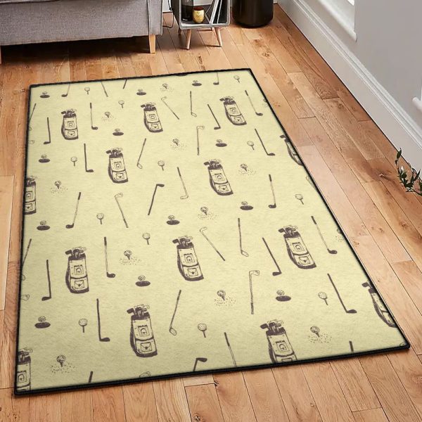 Golfer Large Golf Rug Rectangle Rugs Washable Area Rug Non-Slip Carpet For Living Room Bedroom