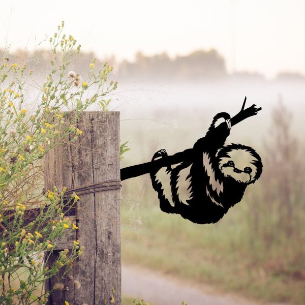 Funny Sloth Tree Stake, Outdoor Decor, Steel Sign Laser Cut Metal Sign - Image 2