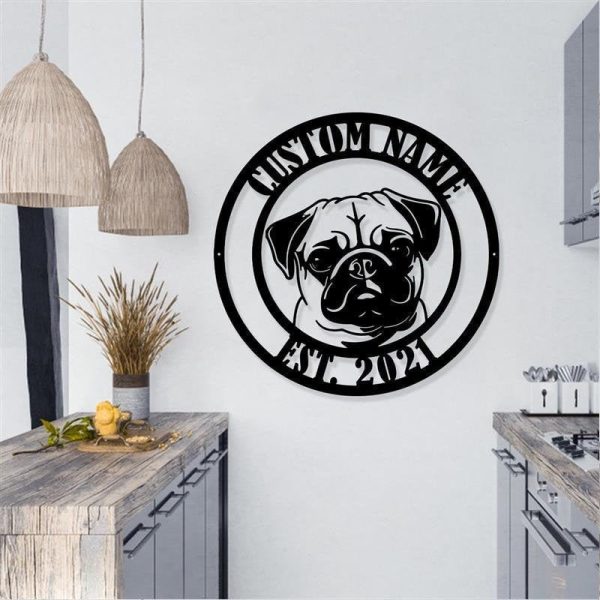 Personalized Pug Dog Sign, Pug Dog Sign, Pug Dog Gifts, Pet Name Sign,