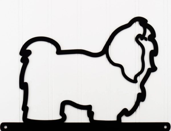 Shih Tzu Lives Here Metal Sign Black, Outdoor Wall Art, Dog Silhouette - Image 2