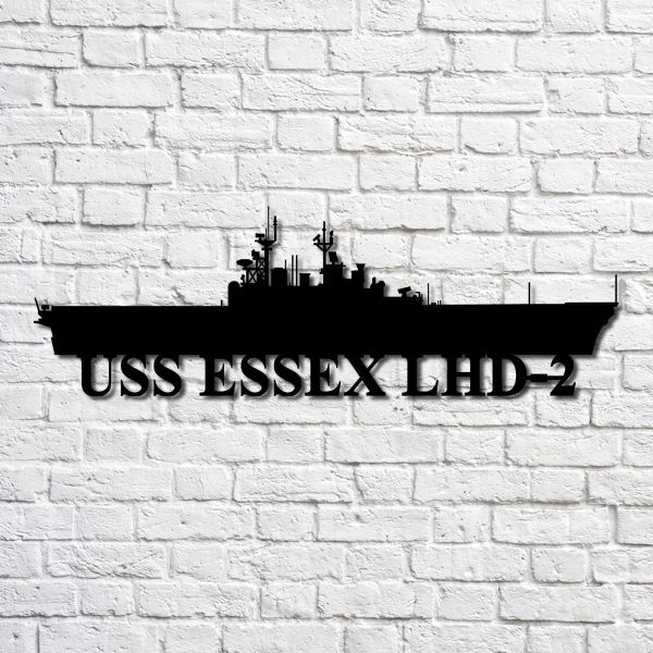 Uss Essex Lhd2 Navy Ship Metal Art, Custom Us Navy Ship Cut Metal Sign