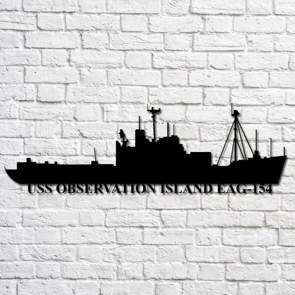 Uss Observation Island Eag154 Navy Ship Metal Art, Gift For Navy Veter