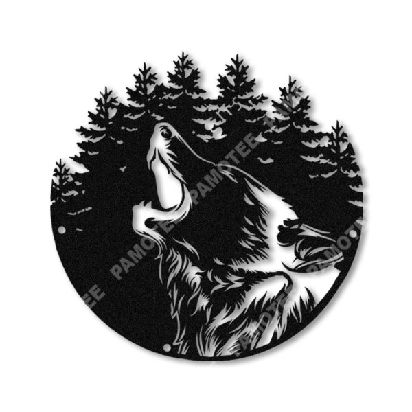 Wolf In The Forrest Metal Sign, Wildlife Housewarming Decoration, Meta