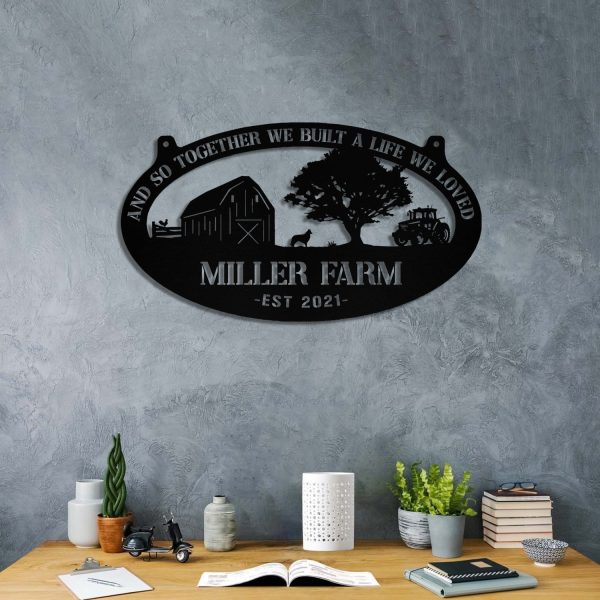 Personalized Metal Farm Sign Barn Dog Rooster Monogram, Metal Laser Cu - Image 3