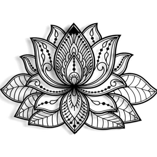 3D Mandala Metal Wall Decor Lotus Flower Decoration for Homes Bedroom - Image 2