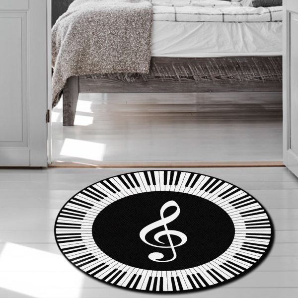 Piano Room Living Room Round Mat Circle Rug - Image 3