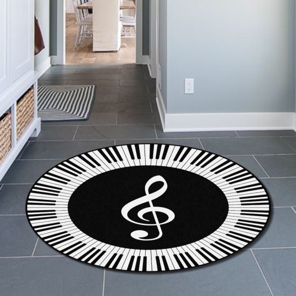 Piano Room Living Room Round Mat Circle Rug - Image 4