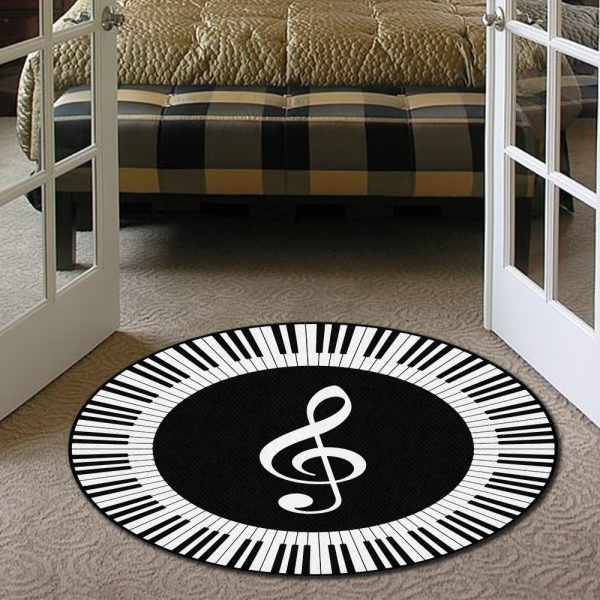 Piano Room Living Room Round Mat Circle Rug - Image 5