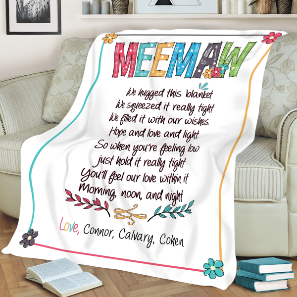 Meemaw Gift Blanket Customized Gift For Meemaw Meemaw Throw Blanket Bi