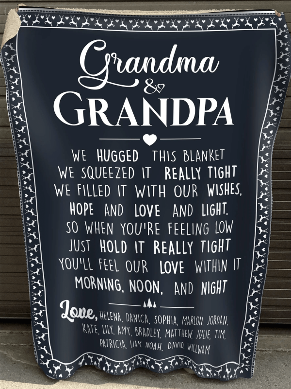 Personalized Grandma Grandpa Blanket, Personalized Grandma Blanket, Gr - Image 2