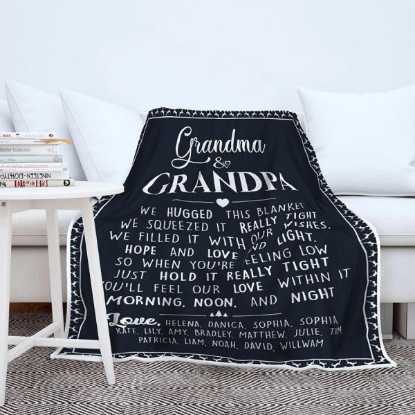 Personalized Grandma Grandpa Blanket, Personalized Grandma Blanket, Gr - Image 3