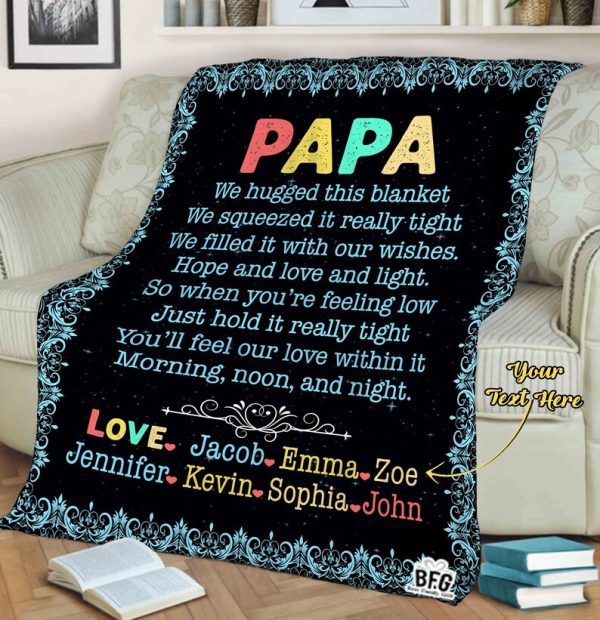 Papa We Hugged This Customized Blanket, Father's Day Gift For Dad, To - Image 2