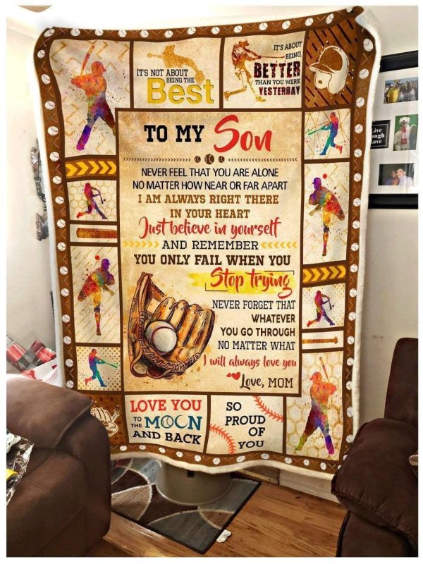 Baseball Blanket Giving Son Love You To The Moon And Back