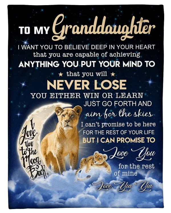 Lovely Message From Yia Yia Gifts For Granddaughters Fleece Blanket - Image 2