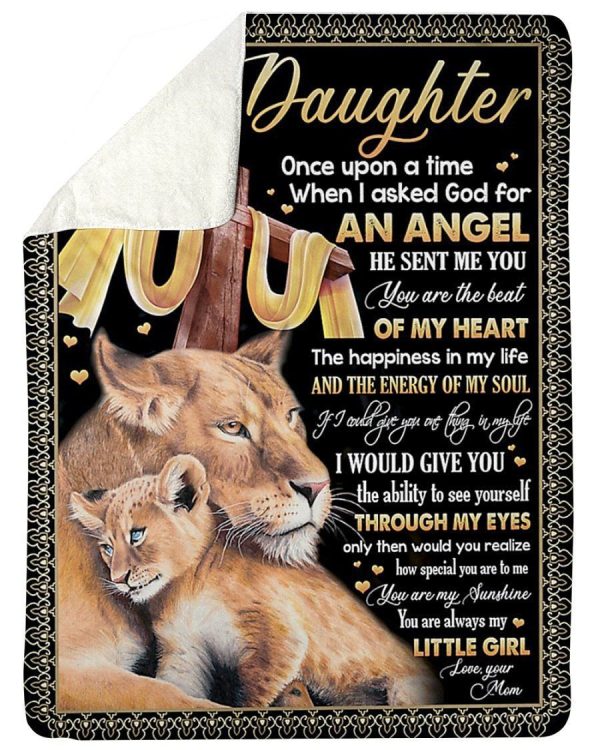 Lion You Are My Sunshine Black Fleece Blanket To Daughter Sherpa Blank