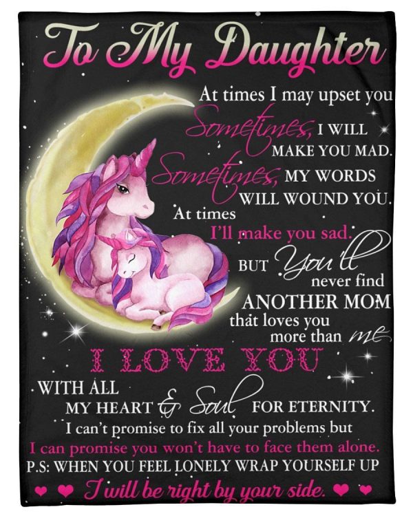 Unicorn Lovely Message From Mom Gifts For Daughters Fleece Blanket