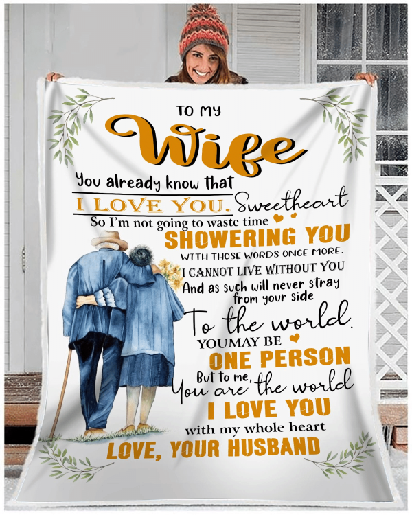 To My Wife Always Show Your Happiness Husband Fleece Blanket