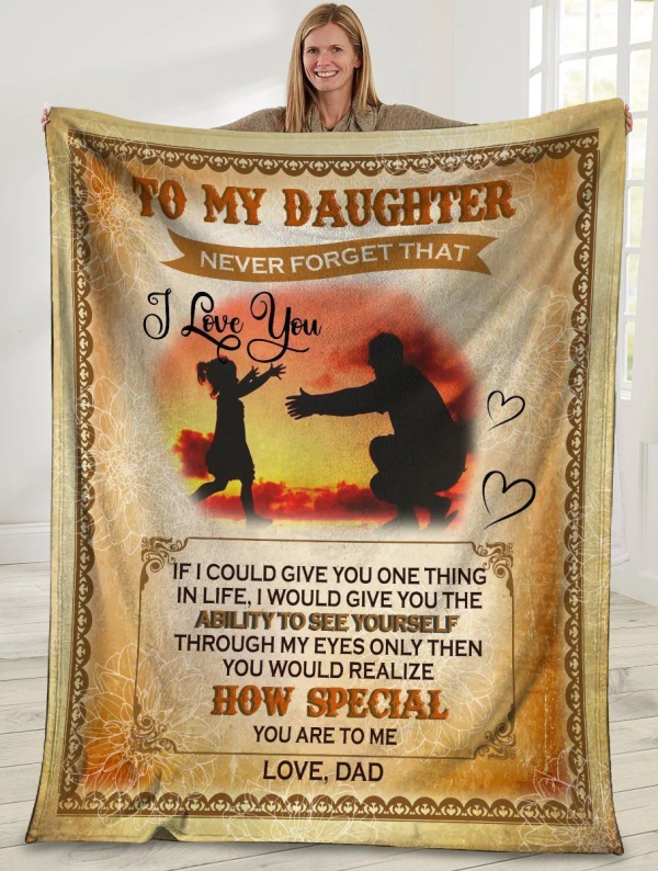 To My Daughter Never Forget I Love You Fleece Blanket - Image 2