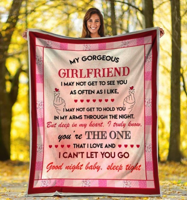 My Gorgeous Girlfriend I May Not Get To See You Pink Fleece Blanket - Image 2