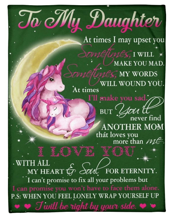 Unicorn Lovely Message From Mom Gifts For Daughters Fleece Blanket - Image 2