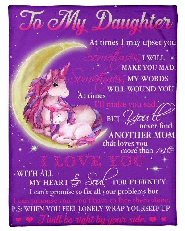 Unicorn Lovely Message From Mom Gifts For Daughters Fleece Blanket - Image 3