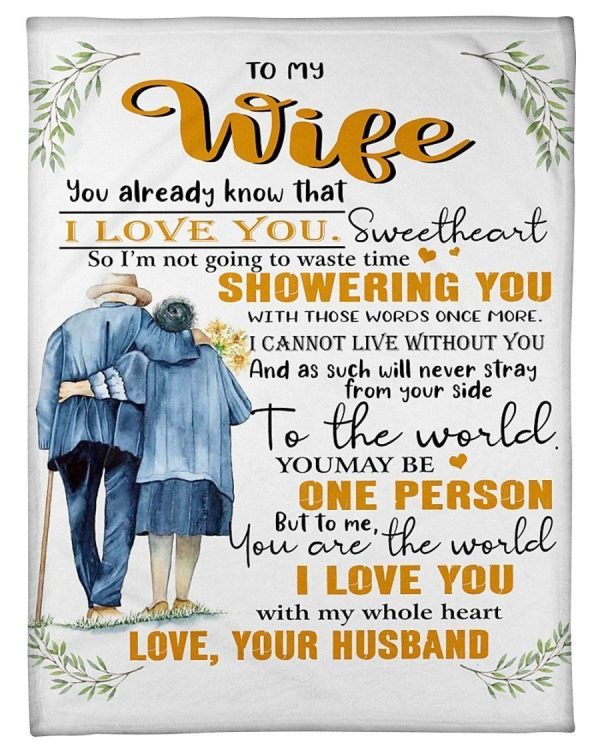 To My Wife Always Show Your Happiness Husband Fleece Blanket - Image 3